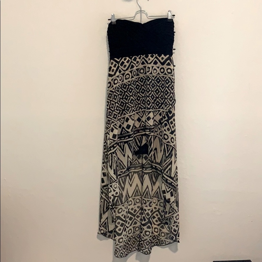 Strapless hi-lo dress